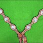 HILASON WESTERN LEATHER HORSE BREAST COLLAR TAN W/ AB STONE CONCHO BLING