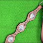 HILASON WESTERN LEATHER HORSE BREAST COLLAR TAN W/ AB STONE CONCHO BLING