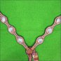HILASON WESTERN LEATHER HORSE BREAST COLLAR TAN W/ AB STONE CONCHO BLING