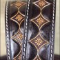46 x 1 1/2" 3D DARK BROWN MENS FLOWER PATTERN WESTERN FASHION LEATHER BELT