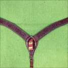 HILASON WESTERN LEATHER HORSE BREAST COLLAR MAHOGANY FLORAL CARVED