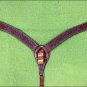HILASON WESTERN LEATHER HORSE BREAST COLLAR MAHOGANY FLORAL CARVED