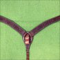 HILASON WESTERN LEATHER HORSE BREAST COLLAR MAHOGANY FLORAL CARVED