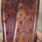 44X1 1/2" 3D BROWN MENS DRESS OSTRICH PRINT LEATHER BELT REMOVABLE SILVER BUCKLE