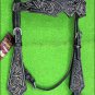 HILASON LEATHER WESTERN HORSE HEADSTALL BRIDLE BLACK RUSTIC VINTAGE FLORAL