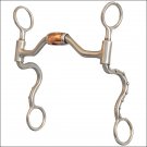 HILASON BRUSHED STAINLESS FG ROLLER LOW PORT HINGED FUTURITY HORSE BIT