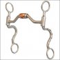 HILASON BRUSHED STAINLESS FG ROLLER LOW PORT HINGED FUTURITY HORSE BIT