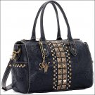 AW742 AMERICAN WEST BLACK LEATHER LADIES CONVERTIBLE SATCHEL SHOULDER HANDBAG