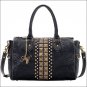 AW742 AMERICAN WEST BLACK LEATHER LADIES CONVERTIBLE SATCHEL SHOULDER HANDBAG