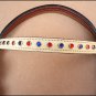 HILASON WESTERN LEATHER BRIDLE HEADSTALL BREAST COLLAR BROWN AMERICAN FLAG BLING