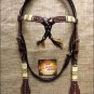 NEW HILASON WESTERN LEATHER RAWHIDE BRAIDED HORSE BRIDLE HEADSTALL - DARK BROWN