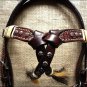 NEW HILASON WESTERN LEATHER RAWHIDE BRAIDED HORSE BRIDLE HEADSTALL - DARK BROWN