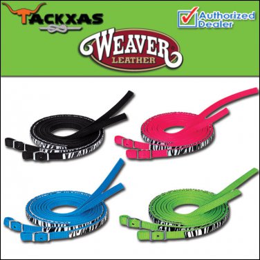 WEAVER WESTERN TACK ZEBRA OVERLAY HORSE SPLIT REINS