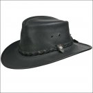 X LARGE CONNER HANDMADE BC HATS BAC PAC TRAVELLER OILY AUSTRALIAN LEATHER BLACK