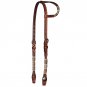 CIRCLE Y 5/8&acirc;�� BASKETWEAVE TOOLED WITH RAWHIDE ONE EAR HEADSTALL
