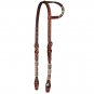 CIRCLE Y 5/8&acirc;�� BASKETWEAVE TOOLED WITH RAWHIDE ONE EAR HEADSTALL