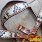 HILASON WESTERN LEATHER HORSE BRIDLE HEADSTALL BREAST COLLAR AZTEC PAINTED