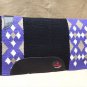 FEP278 HILASON WESTERN NEW ZEALAND WOOL HORSE SADDLE BLANKET BLACK PURPLE WHITE