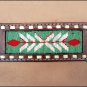 WESTERN LEATHER HORSE BRIDLE HEADSTALL BREAST COLLAR BROWN GREEN BEADED INLAY