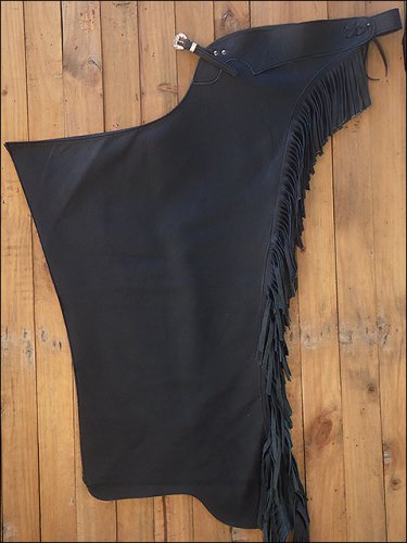 BLACK HILASON FULL GRAIN LEATHER SHOTGUN WORK CHAPS ZIPPERED