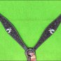 HILASON WESTERN LEATHER HEADSTALL BREAST COLLAR BROWN CROSS GUN CONCHO