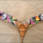 T58 WESTERN LEATHER HORSE HEADSTALL BRIDLE BREAST COLLAR SET FUN PRINT