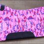 PINK CAMO HILASON HORSE SQUARE SADDLEBACK CONTOURED CUT SADDLE PAD FELT BOTTOM