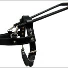 GH100-F HILASON BLACK PADDED GENUINE LEATHER SMALL GUIDE DOG HARNESS WITH HANDLE