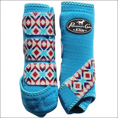 MED PROFESSIONAL CHOICE SPORTS MEDICINE HORSE LEG BOOTS 4 PACK GLITTER BLUE