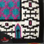 FE159-F HILASON WESTERN NEW ZEALAND WOOL HORSE SADDLE BLANKET WHITE BLACK PINK
