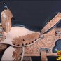 OS203RO 15" HILASON WESTERN LEATHER BARREL RACING TRAIL PLEASURE HORSE SADDLE