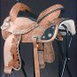 OS203RO 15" HILASON WESTERN LEATHER BARREL RACING TRAIL PLEASURE HORSE SADDLE