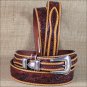 32 X 1 3/8" 3D FLORAL TAN MENS WESTERN FASHION RANGER LEATHER BELT SILVER BUCKLE