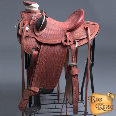 WD005-15" HILASON BIG KING SERIES WESTERN WADE RANCH ROPING COWBOY TRAIL SADDLE