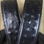 42x1 1/2" 3D BLACK MENS DRESS LEATHER BELT 3 PIECE INLAY REMOVABLE SILVER BUCKLE