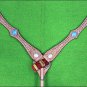 WESTERN LEATHER HORSE BRIDLE HEADSTALL BREAST COLLAR TAN W/ TURQUOISE CONCHO