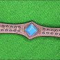 WESTERN LEATHER HORSE BRIDLE HEADSTALL BREAST COLLAR TAN W/ TURQUOISE CONCHO