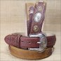 34 inch TONY LAMA WESTERN BROWN LEATHER PRIDE AGED BARK MEN BELT