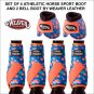 MEDIUM BLUE CORAL ATHLETIC HORSE FRONT REAR LEG NO TURN BELL BOOTS WEAVER