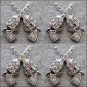 SET OF 2 CROSS GUN SHOOTING TURQUOISE RHINESTONE CRYSTAL CONCHO HEADSTALL TACK