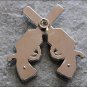 SET OF 2 CROSS GUN SHOOTING TURQUOISE RHINESTONE CRYSTAL CONCHO HEADSTALL TACK