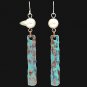 3D SILVER JUSTIN PATINA M FAUX IVORY BEADS HYPOALLERGENIC WOMEN LADIES EARRINGS