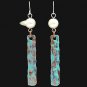 3D SILVER JUSTIN PATINA M FAUX IVORY BEADS HYPOALLERGENIC WOMEN LADIES EARRINGS