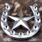 NICKEL FINISH HORSESHOE STAR DESIGN CONCHO HEADSTALL SADDLE COWBOY