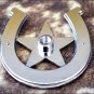 NICKEL FINISH HORSESHOE STAR DESIGN CONCHO HEADSTALL SADDLE COWBOY