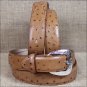 1377L 34 x 1 3/8 INCH TONY LAMA MEN'S TAN OSTRICH PRINT LEATHER DRESS BELT