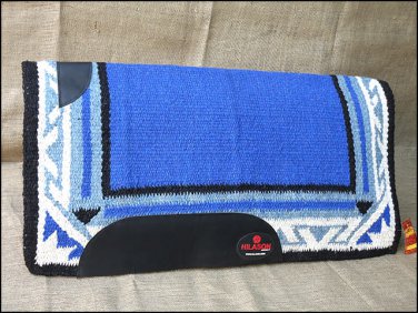 F223 ROYAL BLUE HILASON WESTERN NEW ZEALAND WOOL SADDLE BLANKET HORSE RODEO