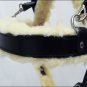 GH106-F HILASON BLACK GENUINE LEATHER LARGE ASSISTANCE DOG HARNESS WITH HANDLE