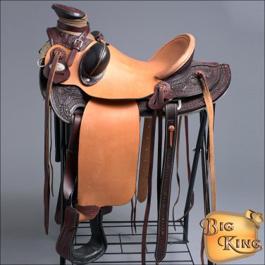 WD015-F HILASON BIG KING SERIES WESTERN WADE RANCH ROPING COWBOY TRAIL SADDLE 16