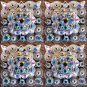 SET OF 2 SILVER FINISH AB STONE CRYSTAL RHINESTONE SQUARE CONCHOS HEADSTALL